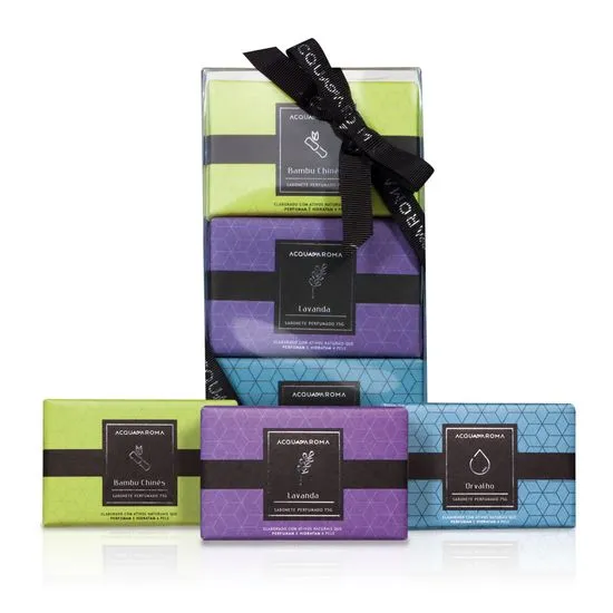 Kit Dia a Dia Sabonetes 75g c/ 3und Bambu Chinês, Lavanda, Orvalho